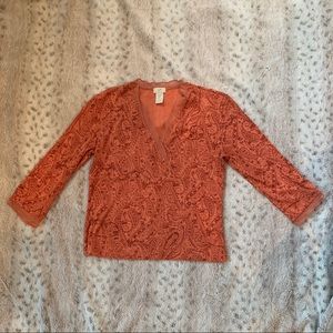 J. Jill paisley long sleeve tee